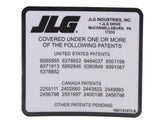 1001131273 Decal, Patent, Verticals | JLG